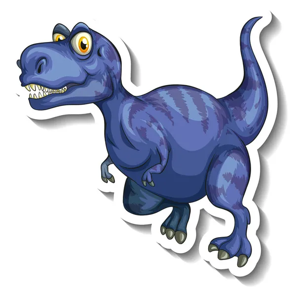 Tyrannosaurus Dinosaur Cartoon Character Sticker Illustration — Stock Vector