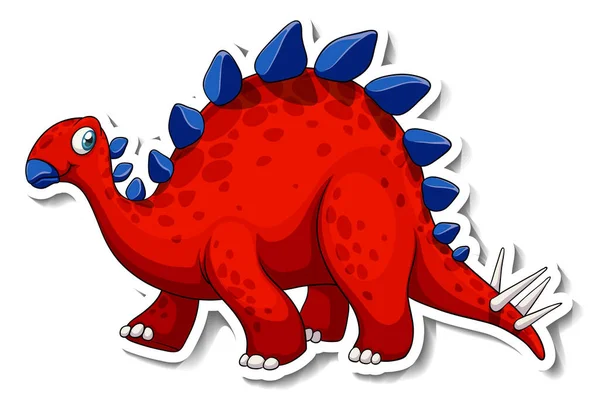 Stegosaurus Dinossauro Desenho Animado Personagem Adesivo Ilustração —  Vetores de Stock