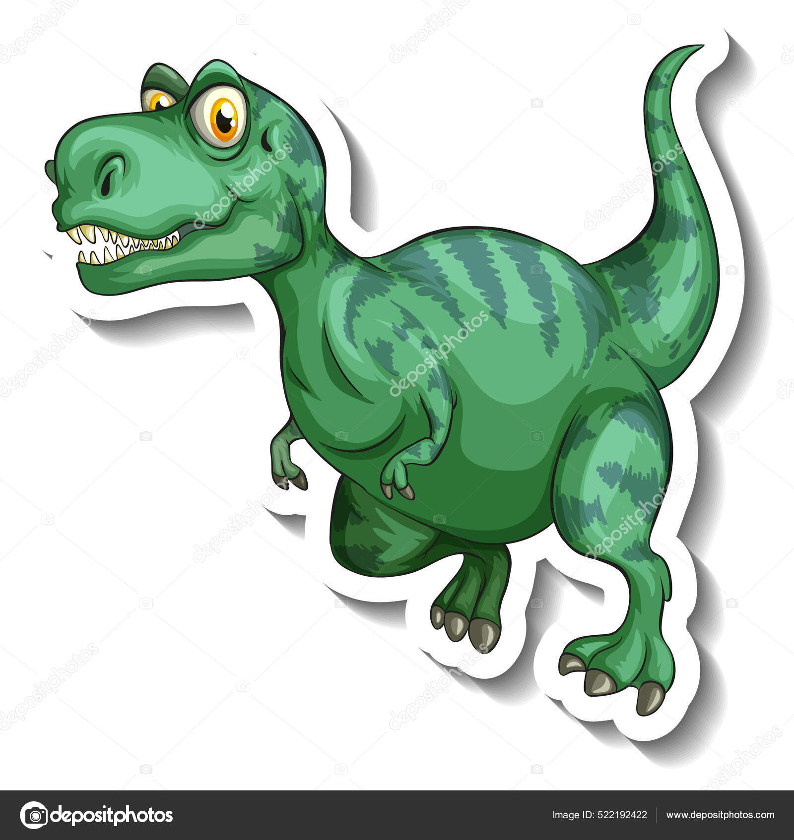 Ícone de desenho animado simples ilustração vetorial simples dinossauro  verde