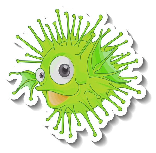 Lionfish Zee Dier Cartoon Sticker Illustratie — Stockvector