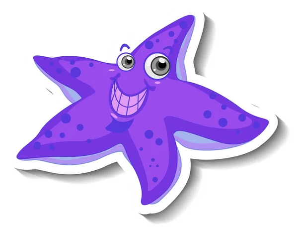 Sea Animal Cartoon Naklejki Cute Starfish Ilustracji — Wektor stockowy