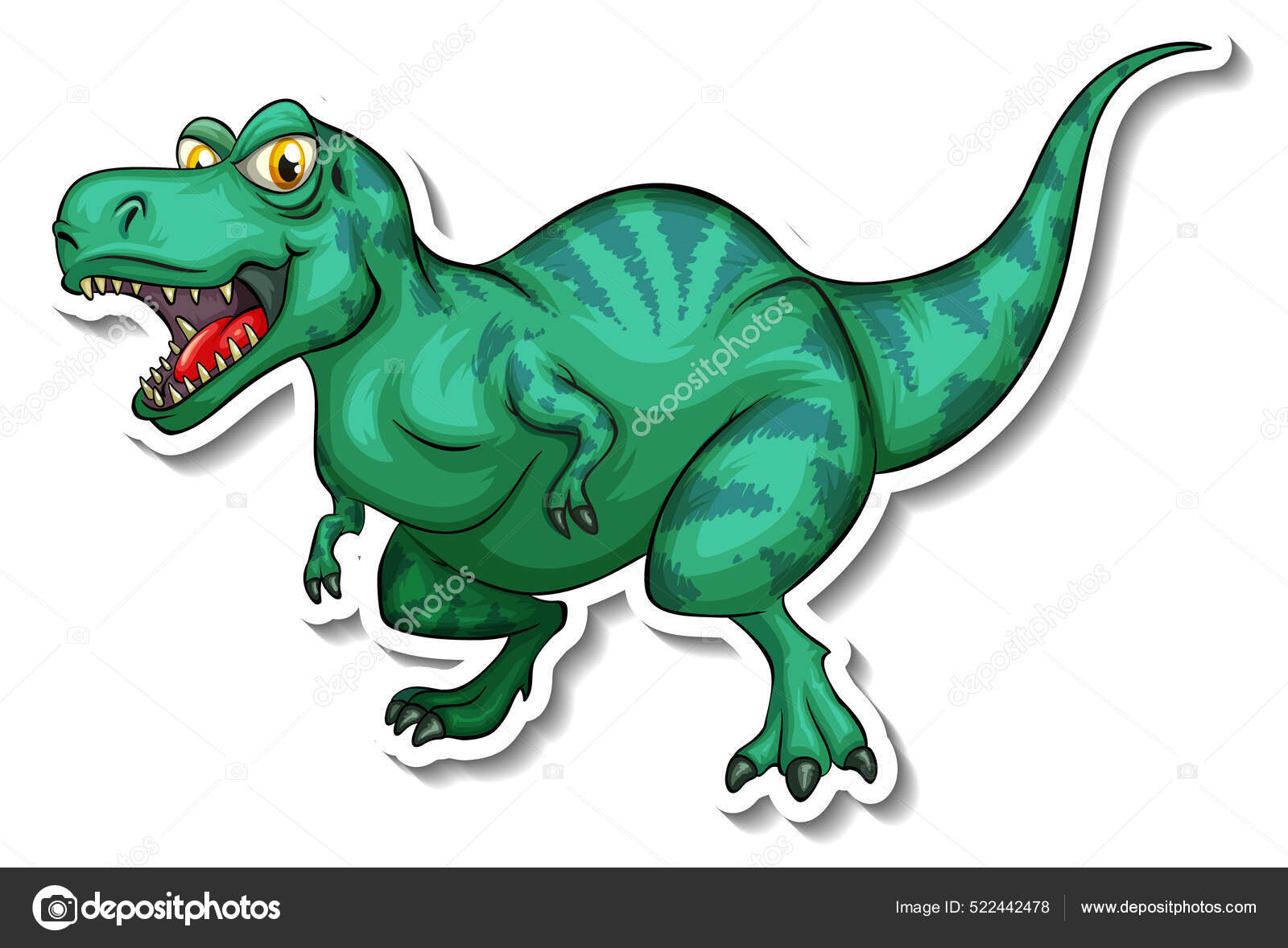 Tyrannosaurus Dinossauro Desenho Animado Personagem Etiqueta Ilustração  imagem vetorial de interactimages© 522192422