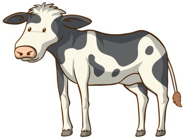 Beyaz arkaplandaki inek hayvan karikatürü