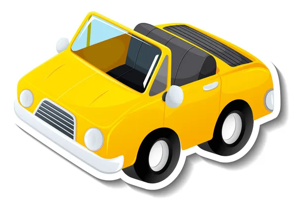 Pegatina Dibujos Animados Coche Convertible Sobre Fondo Blanco Ilustración — Vector de stock