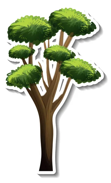Tree Sticker Isolated White Background Illustration — Stock Vector