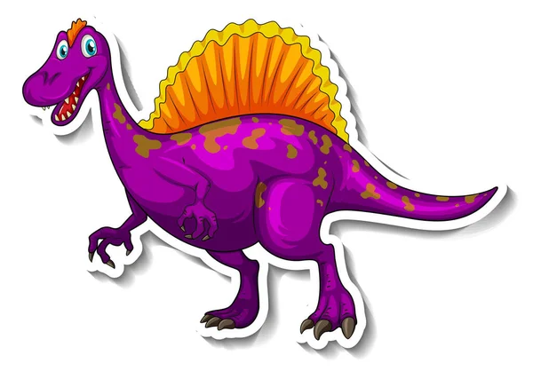 Spinosaurus Dinosaur Cartoon Character Sticker Illustration — Stock Vector