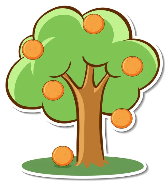 Beyaz Arkaplan Illüstrasyonunda Turuncu Ağaç Etiketi — Stok Vektör