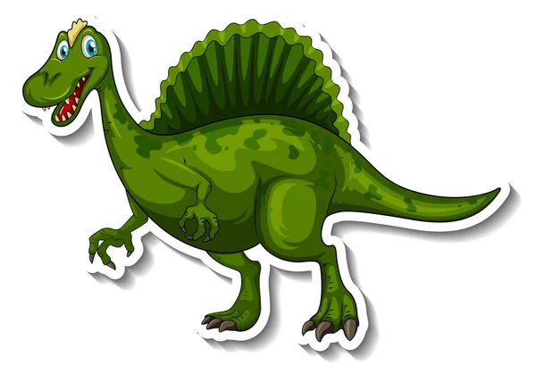 Spinosaurus Dinosaur Cartoon Character Sticker Illustration — Stock Vector