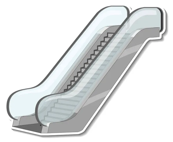 Escalator Cartoon White Background Illustration — Stock Vector