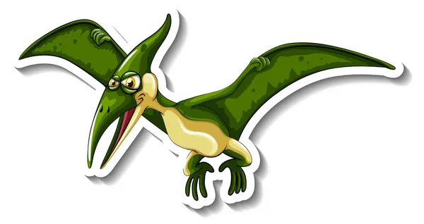 Иллюстрация Наклейки Изображением Динозавра Птеранодона — стоковый вектор