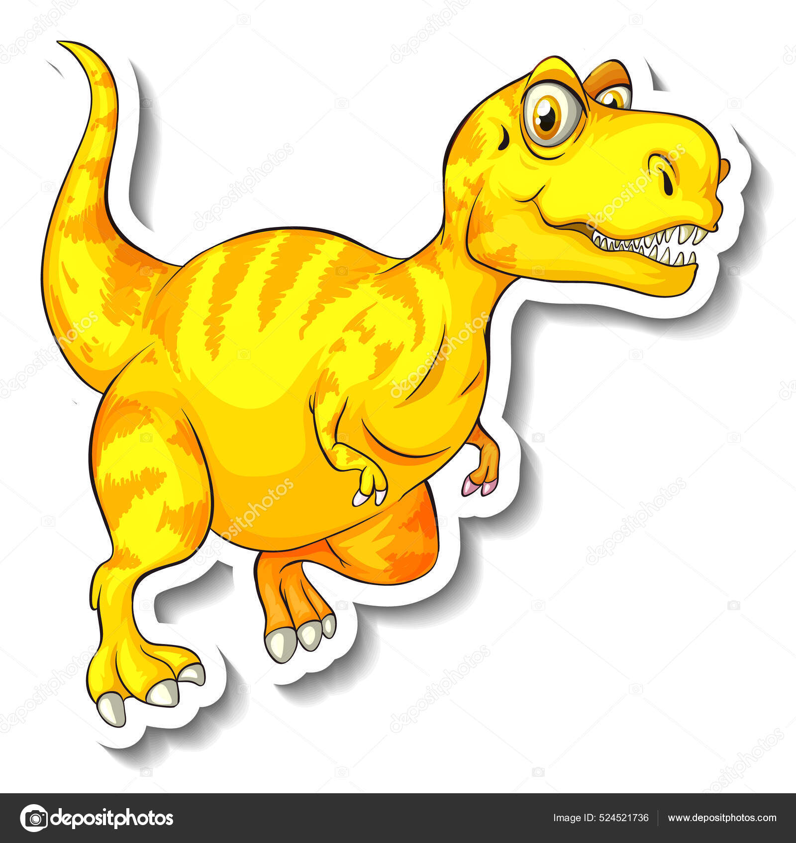 Tyrannosaurus Dinossauro Desenho Animado Personagem Etiqueta Ilustração  imagem vetorial de interactimages© 533688278