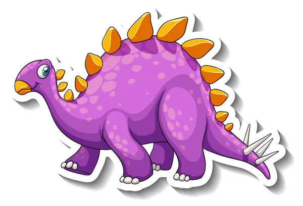 Stegosaurus Dinozor Çizgi Film Karakteri Çıkartması Çizimi — Stok Vektör
