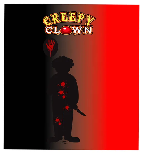 Creepy Clown Text Poster Clown Silhouette Illustration — Stock Vector