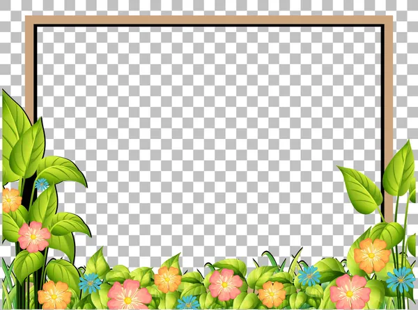 Natuur Planten Frame Transparante Achtergrond Illustratie — Stockvector