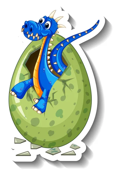 Dragon Egg Hatching Baby Dragon Illustration — Stock Vector