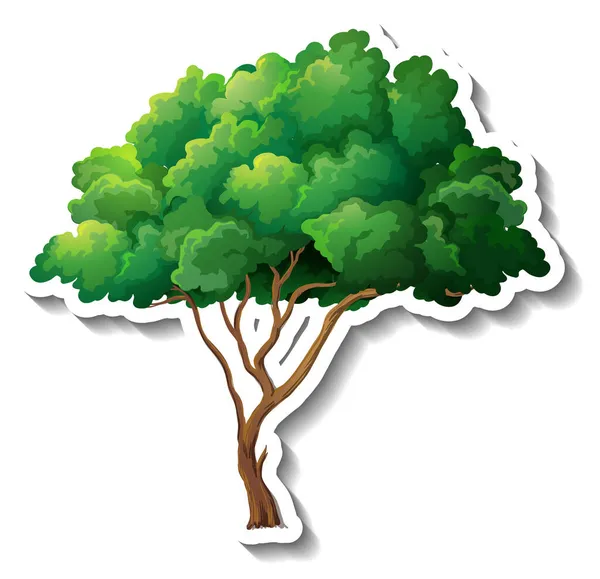 Tree Sticker White Background Illustration — Stock Vector