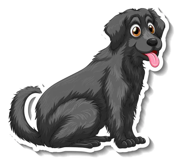 Siyah Golden Retriever Köpekli Çıkartma Tasarımı Izole Edilmiş — Stok Vektör