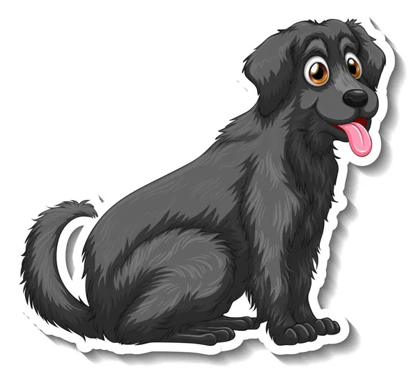 Design Adesivo Com Ilustração Isolada Cão Golden Retriever Preto — Vetor de Stock