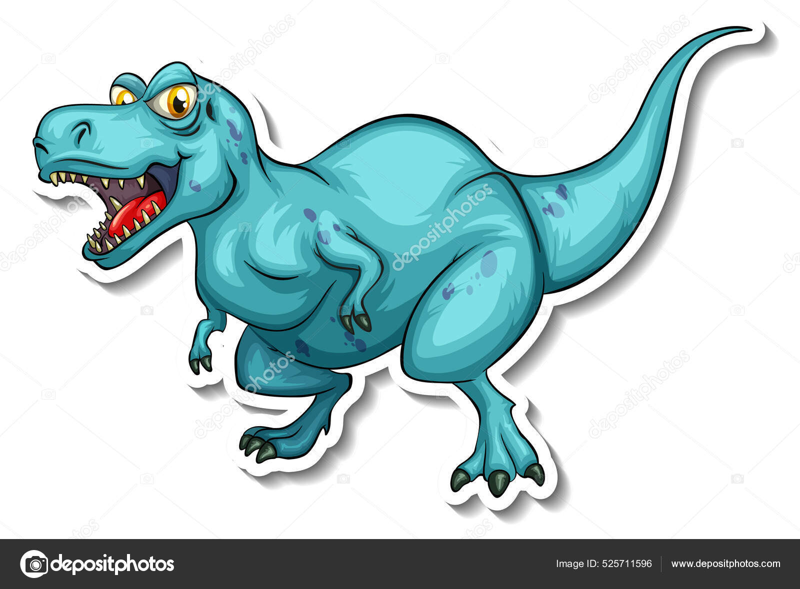 Personagem de desenho animado de dinossauro tiranossauro rex