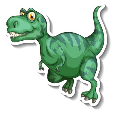Tyrannosaurus dinozor çizgi film karakteri çıkartması çizimi