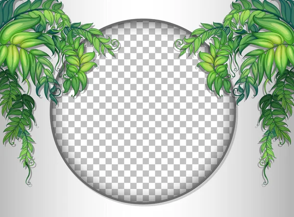 Кругла Рамка Прозора Ілюстрацією Шаблону Тропічного Листя — стоковий вектор