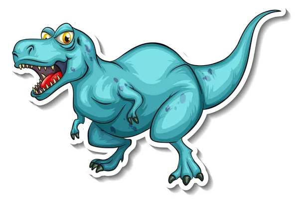 Tyrannosaurus Dinozor Çizgi Film Karakteri Çıkartması Çizimi — Stok Vektör