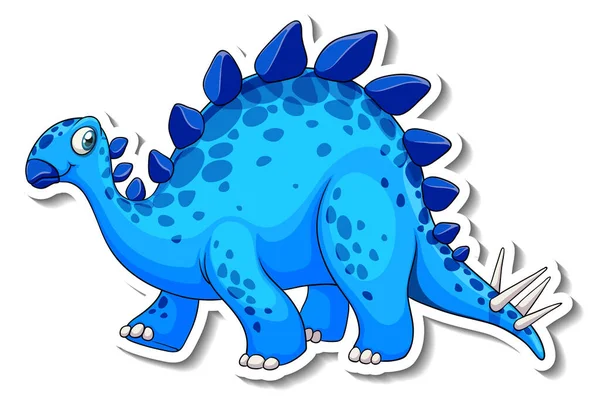 Stegosaurus Dinosaur Cartoon Character Sticker Illustration — Stock Vector