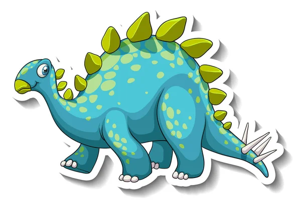 Stegosaurus Dinosaurus Kreslený Znak Nálepka Ilustrace — Stockový vektor