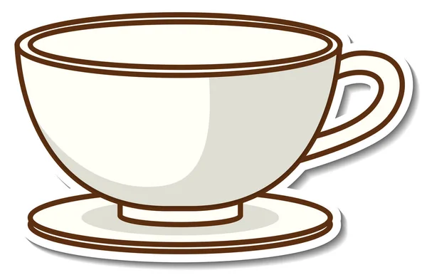 Дизайн Наклейки Порожньою Чашкою Кави Ізольовані Ілюстрації — стоковий вектор