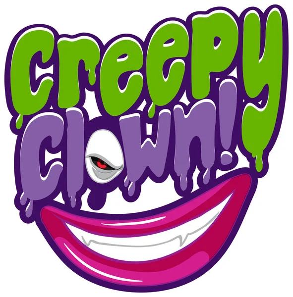 Creepy Clown Banner Clown Mouth Illustration — Stock Vector