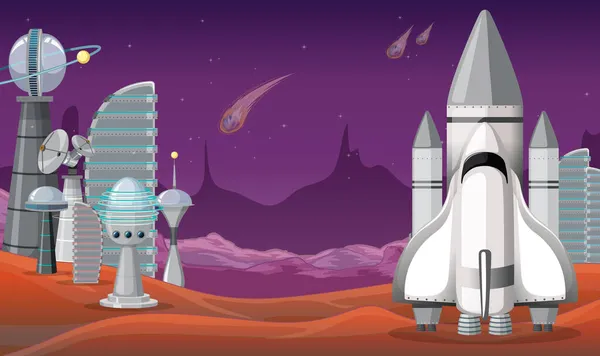 Illustration Einer Weltraum Cartoon Hintergrundszene — Stockvektor