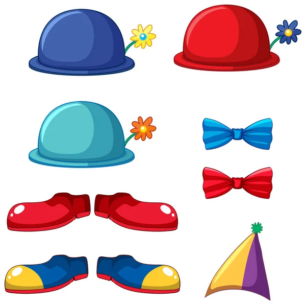 Clown Accessories White Background Illustration — Stock Vector