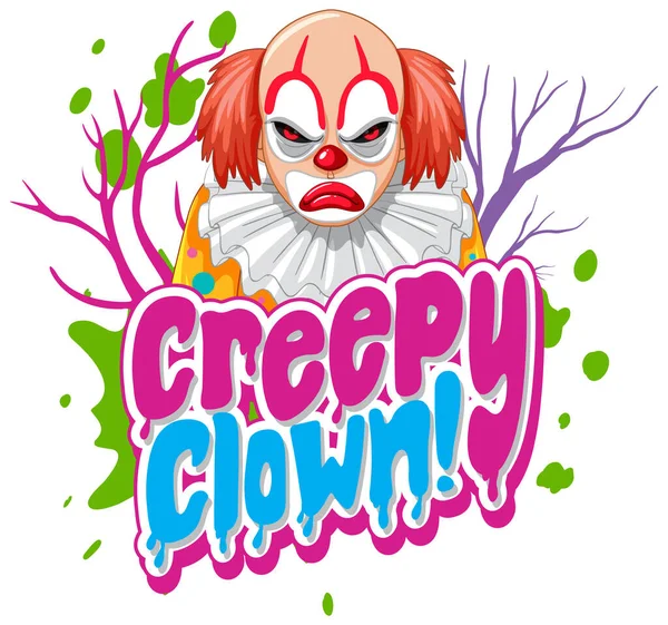 Carattere Clown Raccapricciante Con Illustrazione Clown Killer — Vettoriale Stock