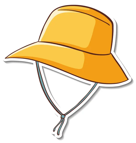 Sticker Design Yellow Bucket Hat Isolated Illustration — Stock Vector