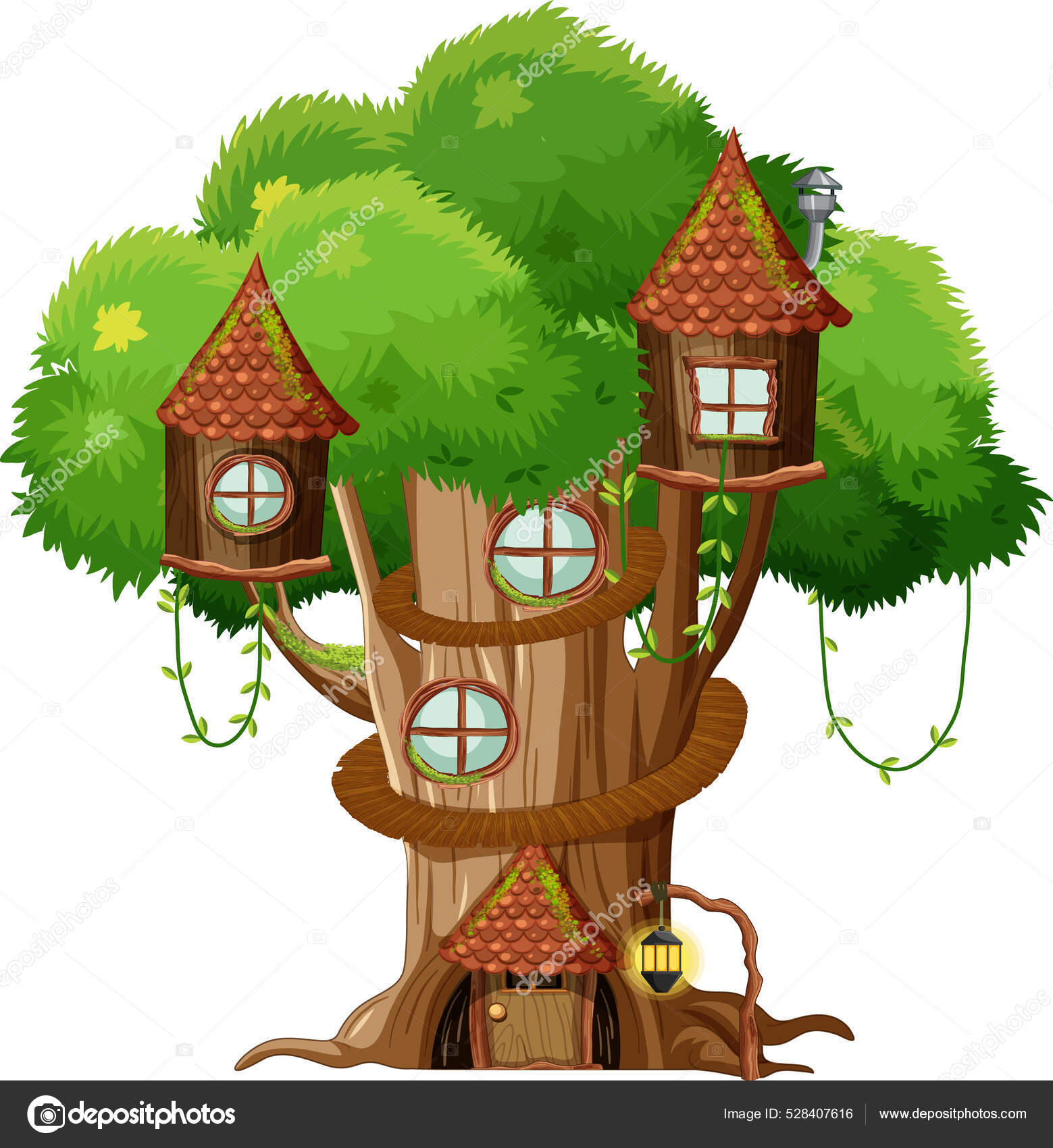 Fantasy Tree House Tree Trunk White Background Illustration Stock Vector Image by ©interactimages #528407616 Fantasy Tree House Tree Trunk White Background Illustration Stock Vector Image by ©interactimages #528407616