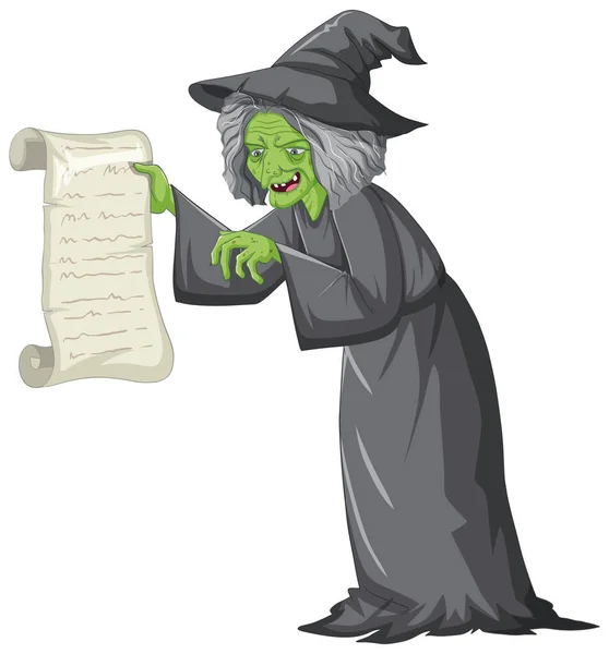 Wicked Old Witch Character White Background Illustration — Stock Vector