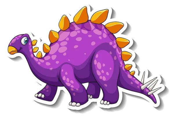 Stegosaurus Dinosaurus Kreslený Znak Nálepka Ilustrace — Stockový vektor