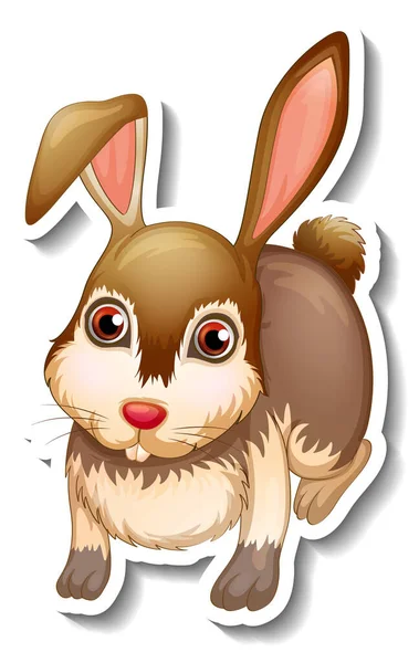 Cute Rabbit Animal Cartoon Sticker Illustration — Stock Vector