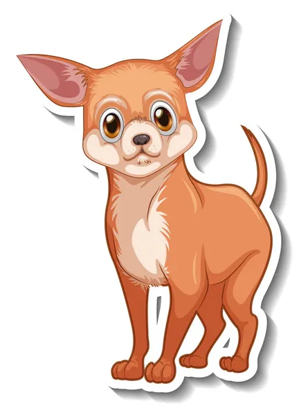 Chihuahua Dog Cartoon Sticker Illustration — Stock Vector