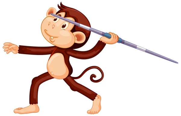 Мавпа Кидає Ілюстрацію Персонажа Мультфільму — стоковий вектор