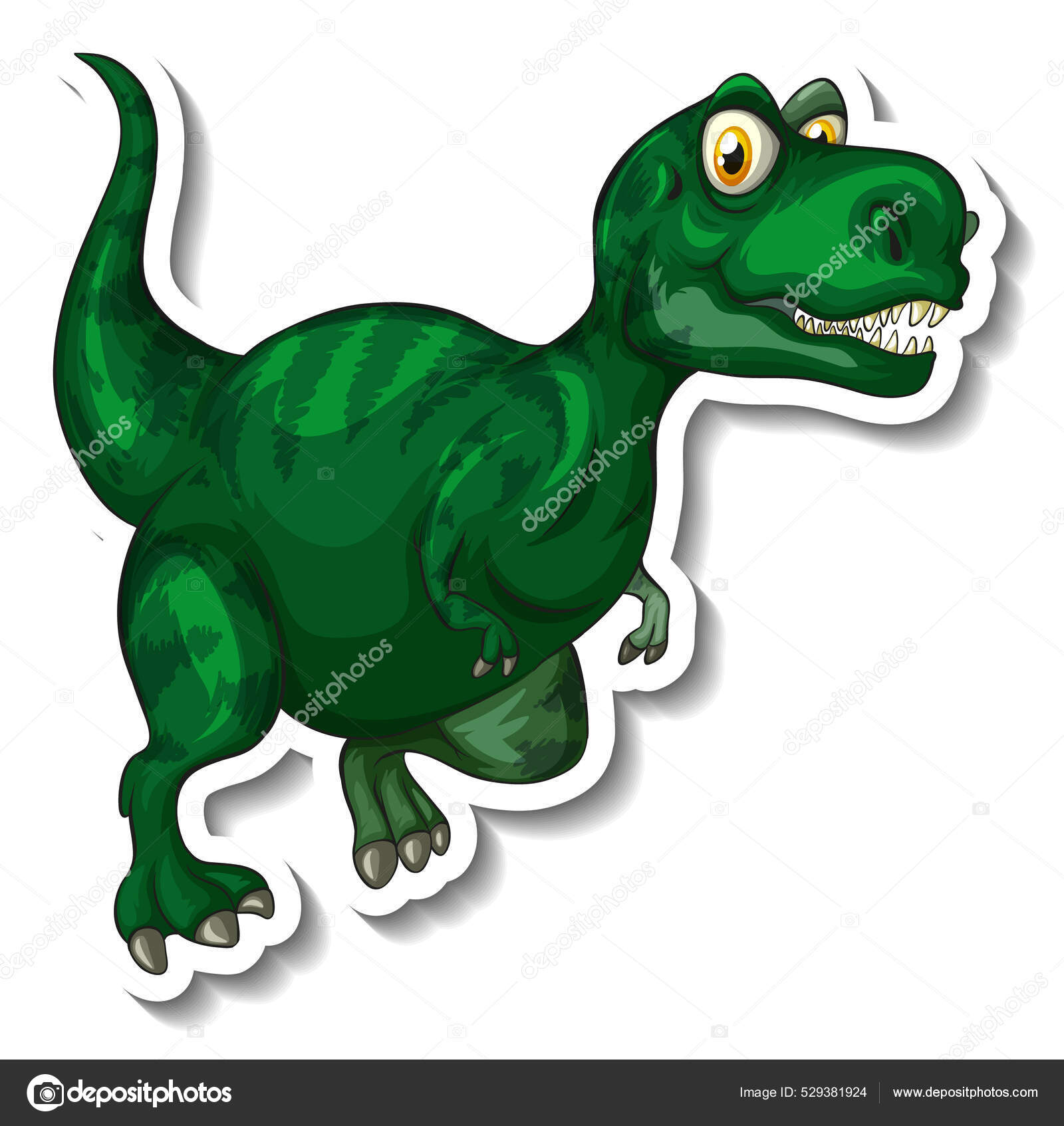 Tyrannosaurus Dinossauro Desenho Animado Personagem Etiqueta