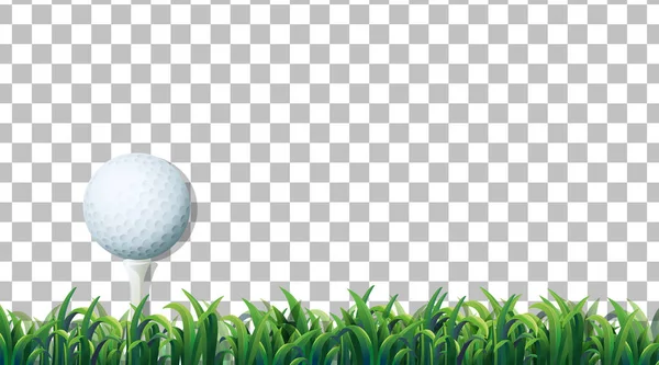 Golf Ball Grass Field Transparent Background Illustration — Stock Vector