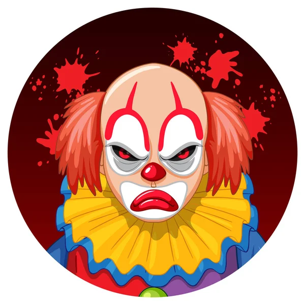 令人毛骨悚然的小丑脸插图 — 图库矢量图片