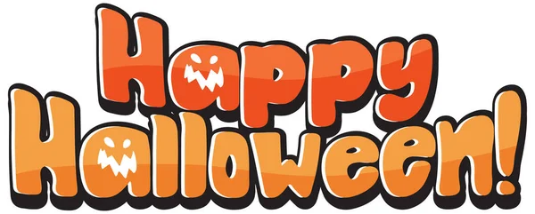 Happy Halloween Woord Logo Illustratie — Stockvector