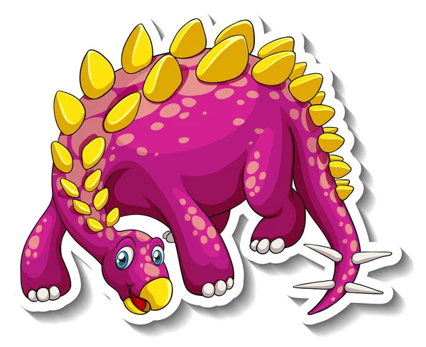 Stegosaurus Dinozaur Postać Kreskówki Ilustracja — Wektor stockowy