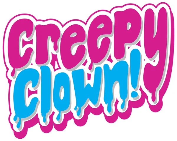 Creepy Clown Word Logo Illustration — Stock Vector