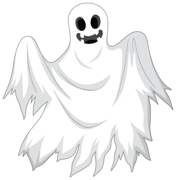 White Scary Ghost Isolated Illustration — Stock Vector