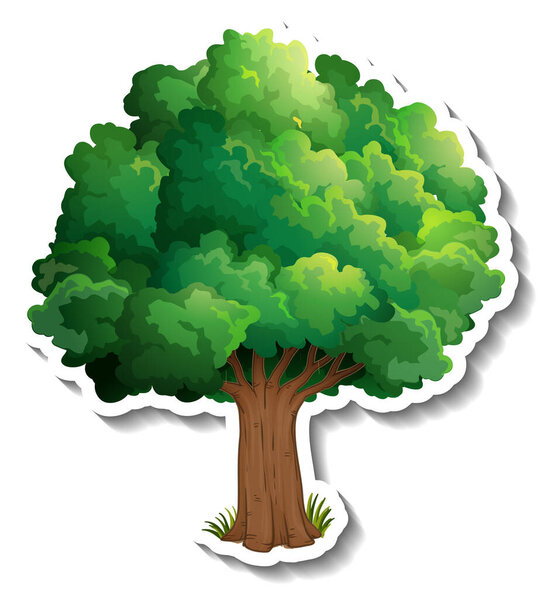 Tree sticker on white background illustration