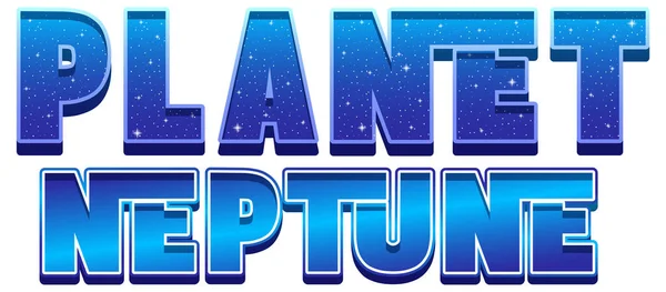 Planet Neptune Word Logo Design Illustration — Stock Vector