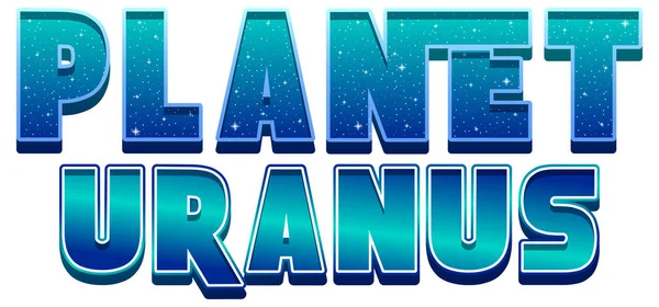 Planet Uranus Ord Logotyp Design Illustration — Stock vektor